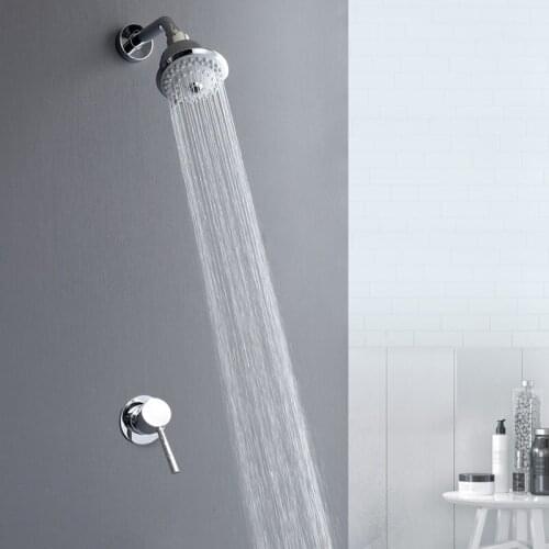 Chrome Shower Faucet Set Nordic Style Concealed Wall-Mounted Shower Set Concealed Nozzle Cold And Hot Mixer Tap Shower System