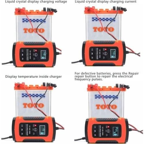 Intelligent Battery Charger 12V 5A Pulse Repair Storage With LCD Display
