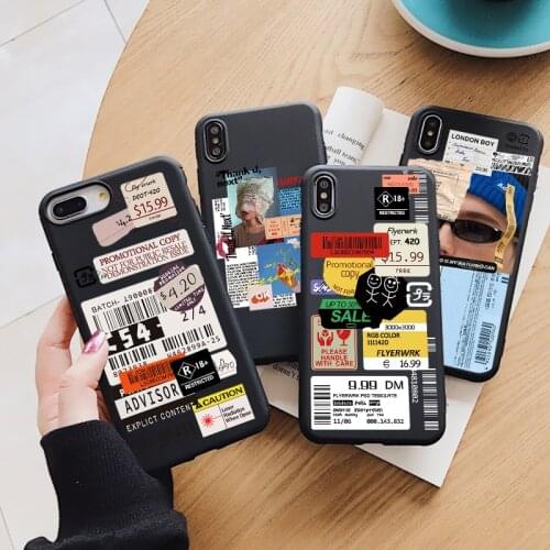 For Xiaomi Mi 10T Redmi Note 9S 9 S 9A 9C 8 T 8T 7 5 6 10 Lite K20 Poco X3 F2 Pro Max Fashion Stamp Lable Barcode Soft Case Etui