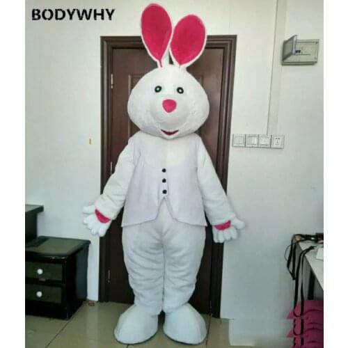 Easter Day Animal Costume Suit White Bunny Rabbit Mascot Costumes Suits Cosplay for Adult Advertising Promotion Dress