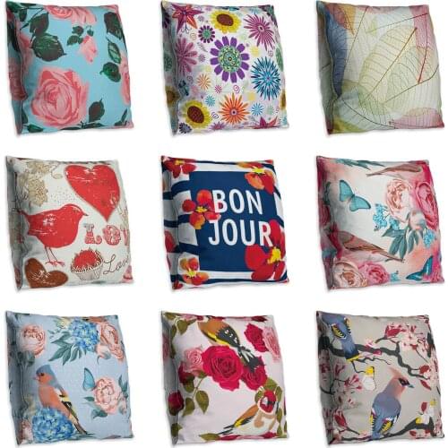 Cute Cartoon Double Side Print Cushion Cover Polyester Decorative for Sofa Seat Soft Throw Pillow Case Cover 45x45cm Home Decor