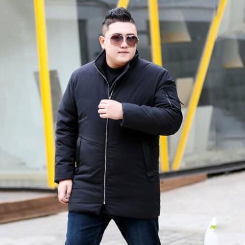2019 New Large size XL-9XL 10XL Mens Long Black Coat Mens Thick Plus velvet Loose jacket for Men weighing 165kg