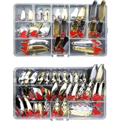 25/35pcs Multi-Piece Sequin Fishing Bait Kit Artificial Fishing Crankbaits Artificial Spinning Fishing Lures Fishing Tackle