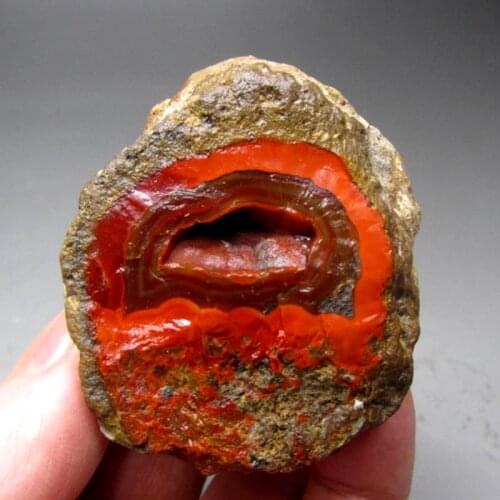 140g 61mm Unpolished Xuanhua Achat Agate Thunderegg Half Geode China