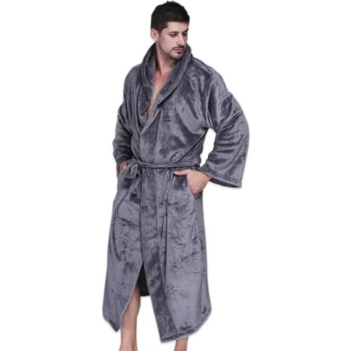 Plus Size bathrobes men hooded robes Winter long-sleeved exquisite plush men and women dressing gown couples robes unisex