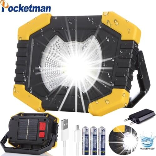 Solar Energy 180 Degrees Adjustable Portable Lanterns Built-in Battery Light USB Rechargeable Searchlight For Camping