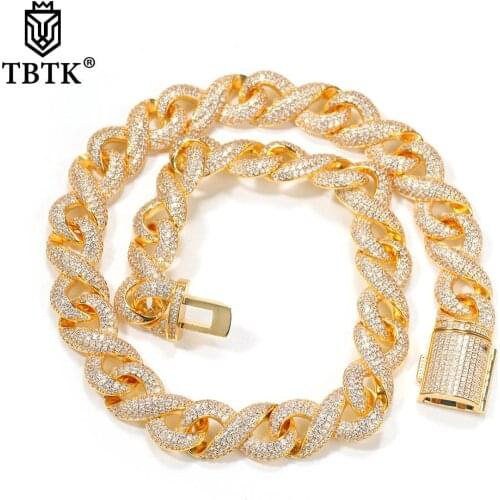TBTK Fashion Punk CZ Chain Hip Hop Rock Bracelet & necklace Jewelry Men And Women Accessories Gifts Drop Shipping