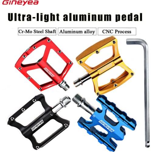Ultra-light Gineyea pedal Mountain Bike Bicycle Alloy Pedals Big Foot Platform Road BMX MTB Bearing Pedals Bicycle Parts Free F