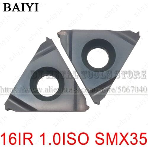 10pcs 16IR 1.0ISO SMX35 16IR 1.0 ISO SMX35 carbide thread inserts internal External thread turning tool Lathe Cutter Tools blade