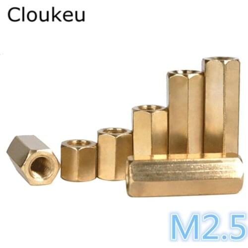 10Pcs M2.5 Copper Hexagon stud Standoff Hollow Nuts M2.5*3/4/5/6/7/8/9/10/12/15/16/17/18/19/20/21/22/23/24/25/26/27/28/29/30MM