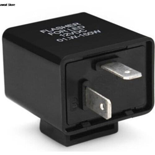 2 Pin Car Motorcycle LED Flasher Relay 12V Universal Electronic Adjustable Freauency LED Turn Signal Light Blinker Flasher Relay