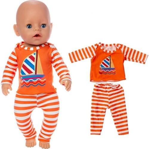 2pcs In 1, New Dolls Suit Fit For 43cm Baby Doll 17inch Reborn Doll Clothes