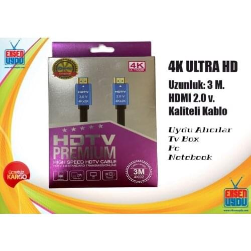 4K HDMI CABLE 2.0 FAST 3D GOLD TIP 3 M Very High Quality 4K Hdmi Cord Boxed Special in the package