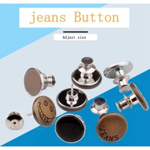 5/10PCS Detachable Retro Metal Snap Buttons Fastener Pants Pin for Jeans Retractable Button Sewing-Free Snap Fastener Metal Butt