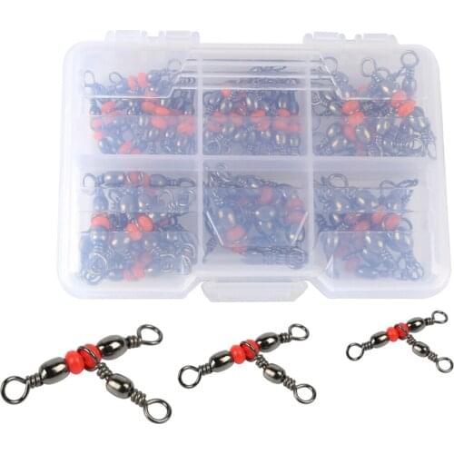 50pcs Fishing Line Sinker Slides Hook Shank Clip Connector Swivels 3# 4# 5# 7# 8