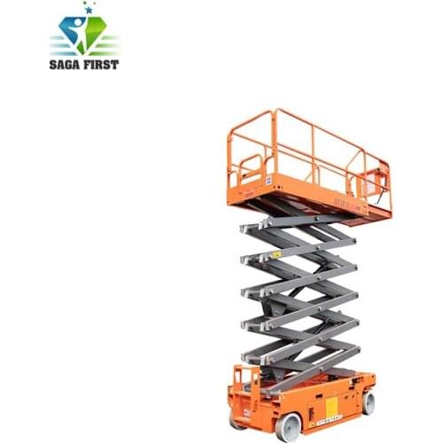 Automotive scissor lift work platform with four outriggers