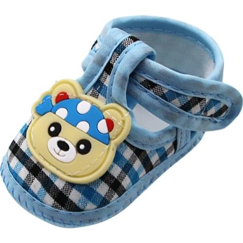Newborn Baby Girl Shoes Lattice Little Bear Boys Shoes Prewalker Soft Sole Sandals Single Shoes Chaussure Enfant Garçon