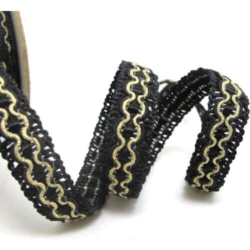 2 Yards 5/8 Inch Black and White Braided Gimp Trim|Woven Trim|Woven Border Edging Trim|Costume Clothing Supplies