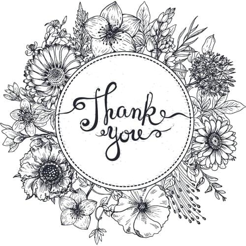 Thank you flower wreath transparent clear stamp for DIY Scrapbooking/Card Making/Kids Christmas Fun Decoration Supplies