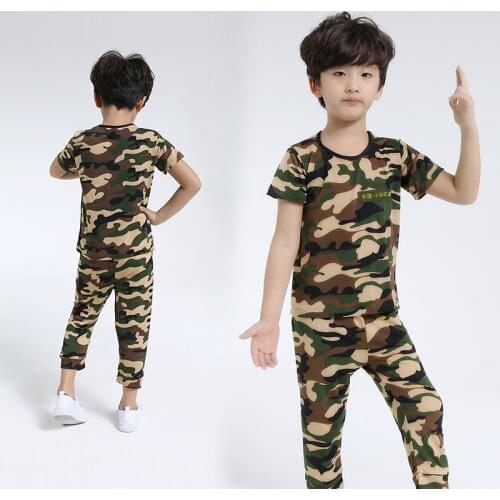 Girls Boys Camouflage Clothing Set Kid Military Uniform Kids Scouting Uniforms for Cosplay Costume School Soldier Military Cloth