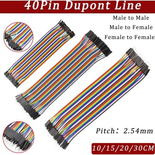 40 Pin Multi Coloured Jumper Wire Connector 40 Pin Male to Male/Male to Female/Female to Female Cable Line Jumper Wire Connector