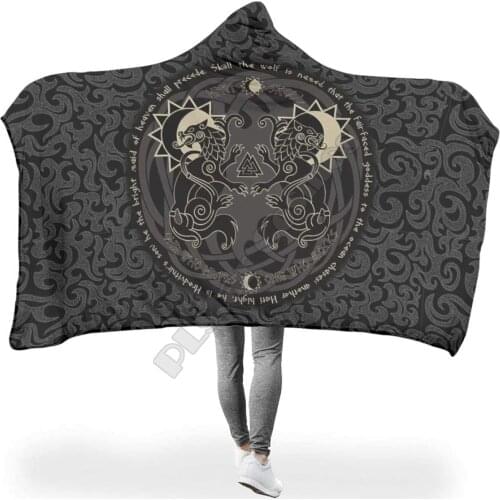 Viking Tattoo Breathable Hooded Blanket 3D Printed Wearable Blanket Adults kids Blanket blanket throw blanket Drop Shipping 10