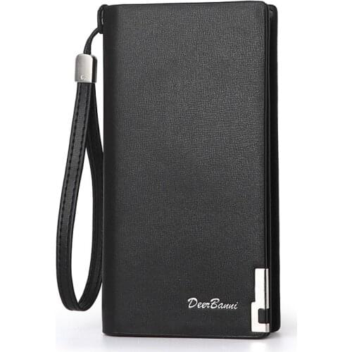 Fashion Mesn Wallet Long Wristlet Handbags Male Business Purse Zipper Coin Purses Moneybags Card Holder Clips Billfold Wallets