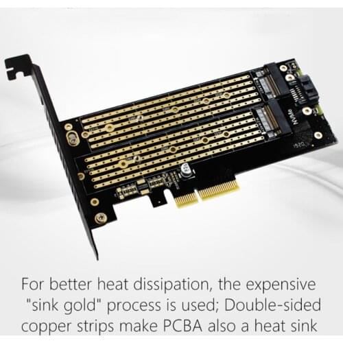 M.2 NVMe SSD to PCIE X4 Adapter M Key Interface 2230-2280 Expansion Card