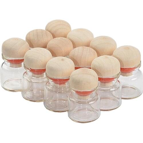 4ml Mini Glass Bottles With Cork Wood Stopper Decoration Crafts Bottles Jars Vials Gift for Wedding 100pcs