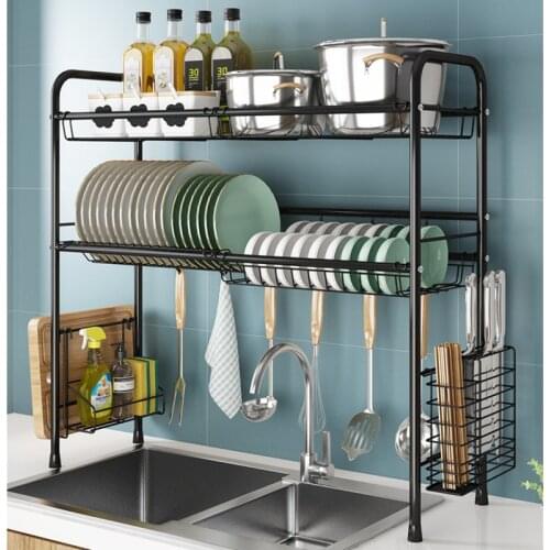 Stainless Steel Kitchen Shelf Rack Over The Sink Dish Drying Rack Holder Drain Storage Holders Drying Plate Dish 85*29*82cm