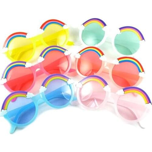 2020 New Rainbow Sunglasses Baby Cute Decorative Eyewear Retro Round Kids Sun Glasses for Girls Boys Outing for 2-12 Years Old