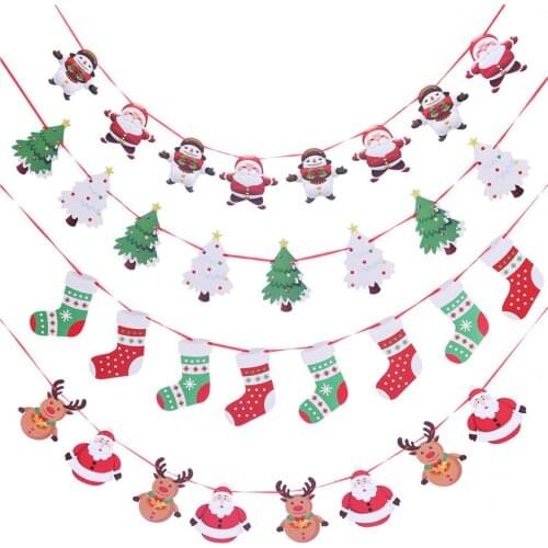 Christmas Decoration Banner Flag New Year Decoration Santa Snowman Parachute Flags Garlands Christmas Party Decoracion Navidad