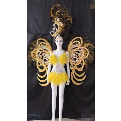 Feather clothing Stage performance catwalk carnival Headdress flower pubs party Mens wear womens clothing