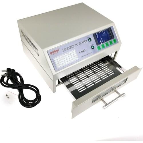 800W Reflow Solder Oven Small Reflow Soldering Machine T-962 Infrared IC Heater T962 BGA SMD SMT Rework Station Smoke Upgrade
