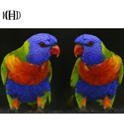 Full Square & Round DIY Diamond Embroidery Animal Crystal Decoration 5d diy Diamond Painting Cross Stitch Mosaics Two Parrots