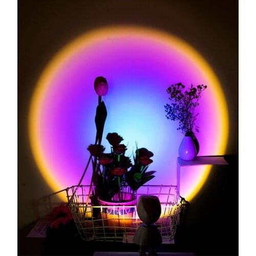 Rainbow Sunset Projector Atmosphere Coffee Shop Projection Lights Children Bedroom Cute Night sunset projection lamp Night Light