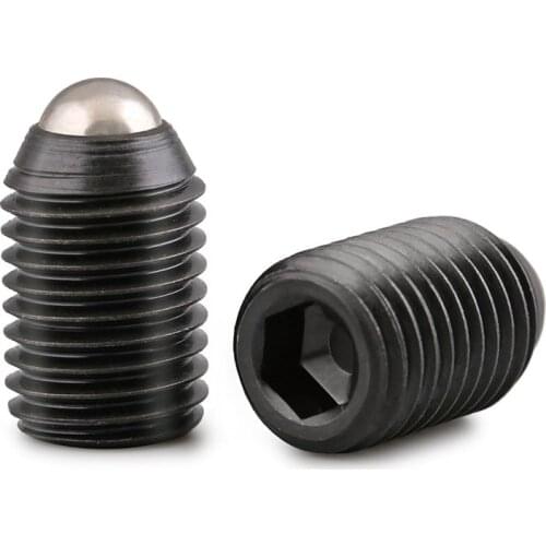 M3~M16 Black Grade 12.9 Spring Ball Point Plunger Hex Hexagon Socket Set Screw Allen Bolts For Mold Machinery Medical Equipment