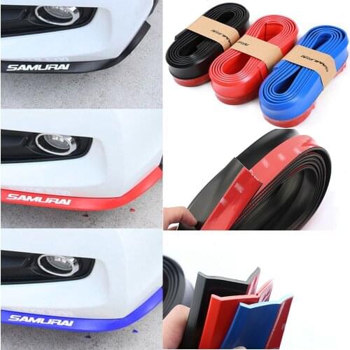 Car Front Bumper Lip Splitter Rubber Car Side Skirt Splitter Car Bumper Protector Car Bumper Lip Stickers Car Accessories 2.5M