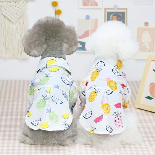 Spring Summer New Fashion Cartoon Pet Shirts Dog Cat Thin T Shirts Dog Puppy Cute Pineapple Shirts Clothes