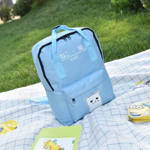 Women Canvas Backpack Cute Cat Print Infant Diaper Bag Mummy Maternity Nappy Bags Travel Large Capacity For Baby Care MBG0064