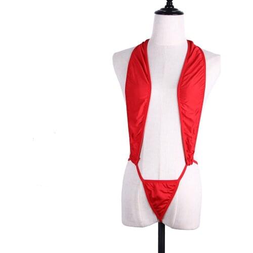 Sexy Red Color Hanging Bodysuits Babydoll Adult Games Costumes Jumpsuit Halter Rompers Exotic Apparel Tempting Sleepwear