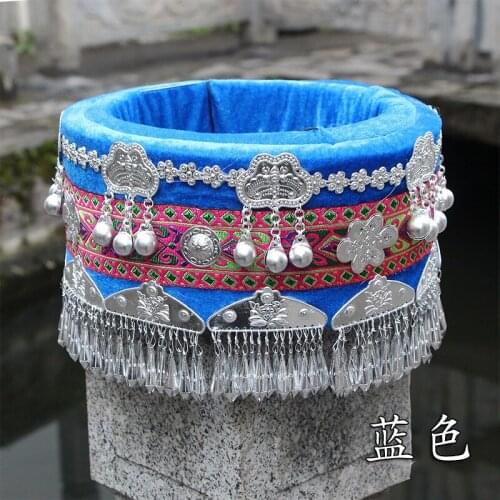 Hmong hat miao jewelry Chinese Folk Dance hair accessories Miao hat ethnic minority stage performance wear accessories