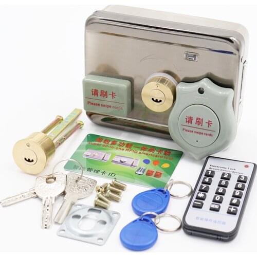 Single/double access Door & gate Access Control system Electronic integrated RFID motorized lock with RFID reader 20pcs ID tags