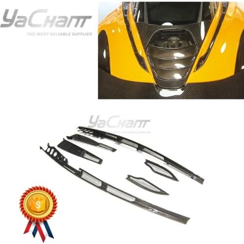 Car-Styling Dry Carbon Fiber Hood Vents Fit For 2018-2020 720S Coupd OEM Style Engine Hood Side Air Intake Vents Replacement