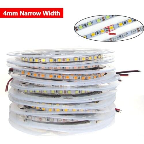 4mm Width LED Light Strip PC 2835 120led/m 5Meters Not Waterproof Warm White Led Strip Lights Tape Decoration For Wall Bedroom