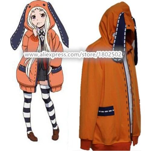 Comics Kakegurui Compulsive Gambler Yomotsuki Runa Hoody Hoodie Coat Jacket Outwear Outfit Anime Cosplay Costumes