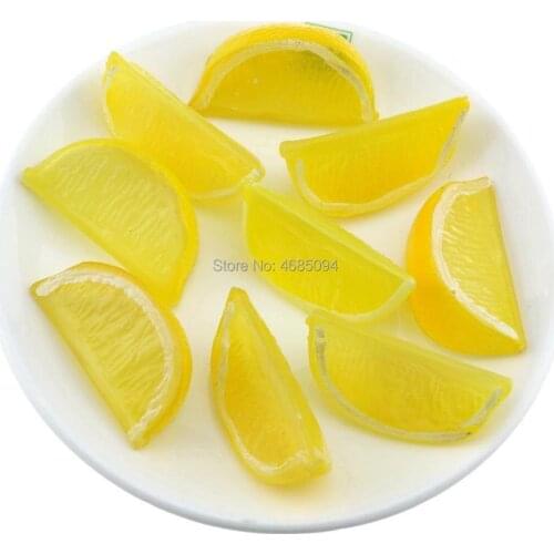 Gresorth 9 PCS Artificial Yellow Lemon Slice Fake Fruits Slices Home Table Cabinet Decoration
