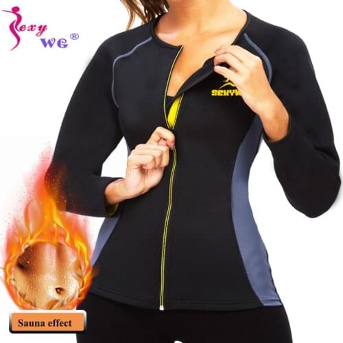 SEXYWG Ladies Waist Trainer Neoprene Sanna Body Shaper Shirt for Women Weight Loss Tank Top Fat Burning Blouse Shapewear