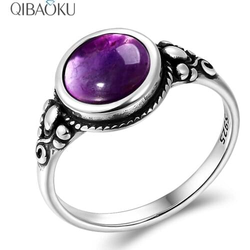 Trend Womens Amethyst Rings 925 Sterling Silver Ring Fine Jewelry Daily Life Wedding Anniversary Engagement Gifts