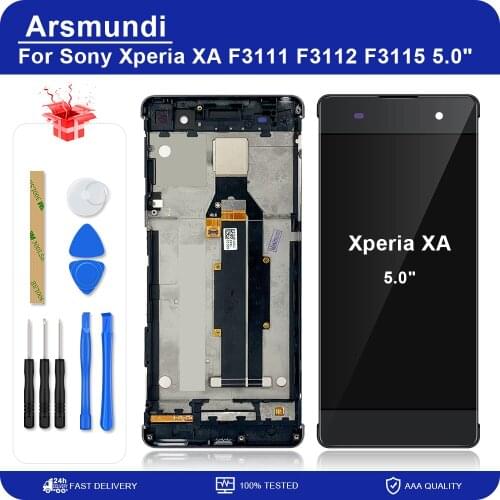 For Sony Xperia XA 5.0" LCD Display Touch Screen Tested Digitizer Assembly For Sony F3111 F3112 F3115 Replacement LCDs + Gift